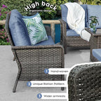 Yechen Patio Conversation Set 9 Seats with 44" Propane Gas Fire Pit Table - 8 Pcs Outdoor Wicker Furniture Set with Lid & Wind Shields - Sectional Sofa Set for Porch,Backyard