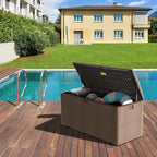180GAL PRO Brown Blow - Molded Outdoor Deck Box with Lock Hole- Waterproof, SGS - Certified UV Resistance, Professional - Grade Storage for Garden Machinery and Large - Scale Outdoor Equipment