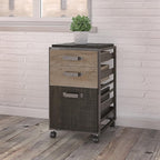 Bush Furniture Refinery 3 Drawer Mobile File Cabinet, Rustic Gray (RFF116RG-03)