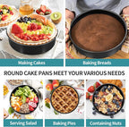 P&P CHEF 4/6 / 8 Inch Cake Pan Set of 3, Non-Stick Round Cake Pans | Round Cake Tins for Tier Smash Cakes, Baking Pans Set & Essential Bakeware, Stainless Steel Core & Leak-Proof