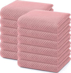 Homaxy 100% Cotton Waffle Weave Kitchen Dish Towels 12-Pack, Dried Rose | 13 x 28 Inches, Ultra Soft Absorbent Dish Towels, Quick Drying Cleaning Towels