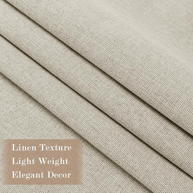 100% Blackout Linen Textured Drapes for Bedroom Pinch Pleated Curtains for Track System Portable Drapery for Sliding Glass Door/Storage/Space Room Divider, 70" Wx84 L, 1 PC, Ivory White