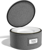 Sorbus China Storage Containers – Dinnerware Organizer for Salad Plates with Lid (Holds Service for 12) with Felt Protectors – 8.5" x 5.5"