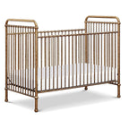 NAMESAKE Abigail 3-in-1 Convertible Metal Crib in Vintage Gold, Greenguard Gold Certified