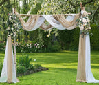 Warm Home Designs 55 x 360 Brown Sheer Window Scarf. AM Taupe 360" | Extra Long Window Scarves Valances are Great As Wedding Arch Draping Fabric, Bed Canopy Or for Decorative Project.