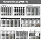 RAIN CITY 94 Inch Long Blackout Curtains 2 Panels Set,70 Inch Wide Back Tab Pleated Curtains with Hooks Track System,Energy Efficinet Linen Blend Drapes for Dining Room Hoom Office 70x94,Grey
