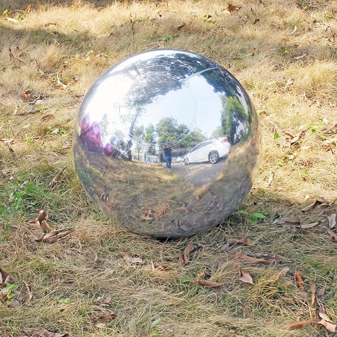 Generic Big Shiny Balls Giant Inflatable Mirror Balls for Events & Decor - Party, Advertising, Shows, Stage Decoration - Hanging & Standing-Various Sizes & Colors - Silver (0.8m/2.62ft)