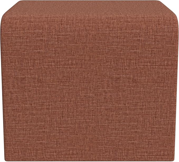 Modern Channel Rust Chenille Foot Stools Ottoman Home Décor, Soft Ottoman Foot Rest Chair for Bedroom and Living Room, Vanity Chair and Stool in Dressing Area, and Lounge (Rust Chenille)