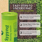 Compostable Kitchen Trash Bags 1,6-2 Gallon (100-Pack) - Heavy-Duty 1.1 Mil, 100% Biodegradable, ASTM D6400, BPI & OK Compost HOME Certified, Eco-Friendly, Leakproof & Odor Control