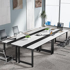 70.8 Inch X-Large Executive Computer Office Desk, White+Black
