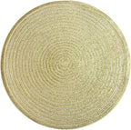 SHACOS Gold Glitter Round Placemats Set of 6 Bling Circle Place Mats Washable Table Mats for Christmas Holiday Party Wedding Shower Table Decor (6, Gold)
