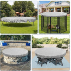 ECOOPTS 17 ft Round Pool Cover for Above Ground Pools, Swimming Pool Cover Protector Winter Safety Cover (Gray White Stripes)