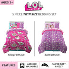 Franco Kids Bedding Super Soft Comforter and Sheet Set with Sham, 5 Piece Twin Size, LOL Surprise