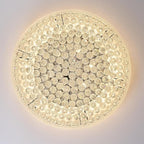 18-Light 32 inch Large Crystal Chandelier Flush Mount Ceiling Light Fixture for Living Room Dining Room Bedroom Foyer Entryway Chrome Finish