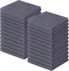 Homaxy 100% Cotton Waffle Weave Kitchen Dish Cloths 24-Pack, Dark Grey | 12 x 12 Inches, Ultra Soft Absorbent Dish Towels, Quick Drying Dish Rags with Hanging Loop