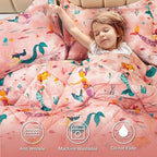 Twin Mermaid Bedding Sets for Girls, 2 Pieces Kids Twin Comforter Sets, Super Soft Lightweight for All Seasons, Includes 1 Comforter (66"x86") and 1 Pillowcase (20"x26"+2")