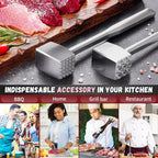 Meat Tenderizer 1 pcs Aluminium Mallet Dual-Sided - Tenderizer Tool Kitchen Pounder - Home Hammer for Tenderizing Ice Steak Stainless Veal & Chicken Safe Beater 1309479