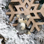 AuldHome Design Woodland Friends Figurines (Set of 3, Fox/Owl/Hedgehog); Forest Animals Decor for Fall, Christmas, Winter and Themed Decor or Parties