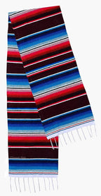 Genuine Mexican Table Runner Saltillo Serape Colorful Striped Sarape Made in Mexico Sold in Different Packs (1, Burgundy)