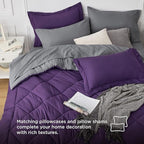 Bedsure Purple California King Comforter Set - 7 Pieces Reversible Bed Set Bed in a Bag California King with Comforters, Sheets, Pillowcases & Shams, California King Bedding Sets
