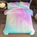 Bodhi Tie Dye Marbling Comforter Colorful Marble Teen Girl Bedding Set Watercolor Pastel Pink Blue Purple Comforter Set Marble Abstract Kids Bedding Set 2 Piece Bright Girly Comforter (Twin)