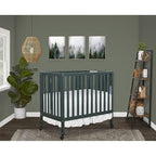 Jett Non-Full Size Folding Convertible Crib, Lightweight Portable Crib, Three Adjustable Mattress Height Settings, Easy to Fold Travel Crib, 1.5” Mattress Pad Included
