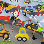 Tailor Shop Construction Vehicle Truck Comforter Set Queen Size，Cartoon Excavator Bedding Sets Comforter Cover for Boys Childs Kids Teens ，Tractor Mixer Room Decor with 1 Comforter 2 Pillowcases