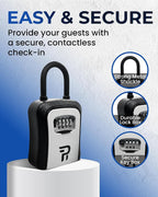 Key Lock Box for Outside – Large Outdoor Lockbox for Keys with Code, 4-Digit Combination Hidden Safe to Hide a Key Outside, Portable Safe Key Storage, 6.7 in, 1 Pack