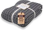 Gold Case Throw Blanket for Bed – 100% Recycled Turkish Cotton Bed Blanket – Decorative Throw Cotton Blankets for Living Room & Bedroom – Retro Black Woven Queen Blankets – 90x90