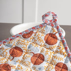 Maison d' Hermine Pot Holders 100% Cotton Potholders (8" x 8", Pack of 2) | Heat Resistant Hot Pads with Loop BBQ Cooking Baking Kitchen Handling Hot Pans Thanksgiving Christmas - Harvest Festival