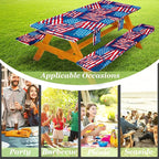 Picnic Table Cover with Bench Covers Table Cloth Tablecloth Summer Outdoor Rv Patio Tent Camping Glamping Campsite Camper Essentials Accessories Items Gear Gadgets Stuff Necessities Supplies Must Have