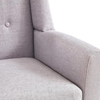 HUIMO Accent Chair Living Room Chair, Upholstered Button Tufted Armchair, Linen Fabric Sofa Chairs for Bedroom, Living Room, Mid Century Modern Comfy Reading Chair (Light Grey)