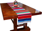 Genuine Mexican Table Runner Saltillo Serape Colorful Striped Sarape Made in Mexico Sold in Different Packs (1, Red)