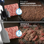 Zulay Kitchen Ground Beef Chopper Tool – 5-Blade Nylon Meat Chopper for Ground Beef, Non-Toxic Food Safe Meat Masher & Breaker, Heat Resistant to 180°C, Dishwasher Safe – Navy