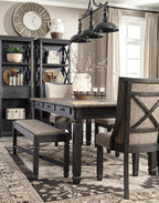 Signature Design by Ashley Tyler Creek Farmhouse 75" Display Cabinet or Bookcase with Drawers, Almost Black