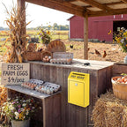 Yaocom Safe Metal Cash Box for Farm Stand – Money Drop and Secure Donation Collection, Wall Mount Lockable Unit with Pre Drilled Holes for Outdoor Self Serve(Yellow,10.2 x 5.7 x 2.8 Inch)