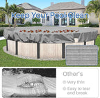 ECOOPTS 6 ft Round Pool Cover for Above Ground Pools, Swimming Pool Cover Protector Winter Safety Cover (Light Grey)