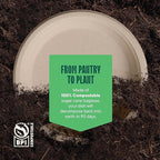 100% Compostable Paper Plates, Heavy Duty Disposable Plates [125-Pack] 9 Inch Plates - Eco-Friendly, Biodegradable Sugarcane Bagasse, Natural Unbleached Brown 9" Dinner Paper Plate Disposable | Eco-Friendly Biodegradable Sugarcane Bagasse Dinner Plates...