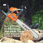 E & S 3 Pack 16 Inch Chainsaw Chain 3/8" LP Pitch .043" Gauge 55 Drive Links Semi-Chisel Chain Saw Chains for Husqvarna, Poulan, Craftsman, Greenworks and More Chainsaw Brands