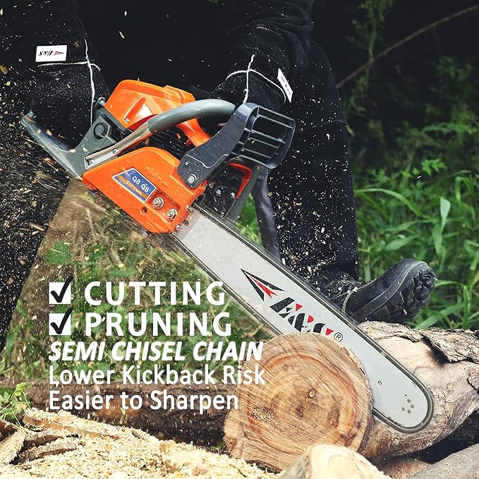 E & S 3 Pack 16 Inch Chainsaw Chain 3/8" LP Pitch .043" Gauge 55 Drive Links Semi-Chisel Chain Saw Chains for Husqvarna, Poulan, Craftsman, Greenworks and More Chainsaw Brands