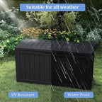 80GAL Black Resin Deck Box - Large Waterproof Storage for Patio Furniture, Pool Floats & Garden Supplies - Lockable, UV-Resistant for Backyards, Pool Decks