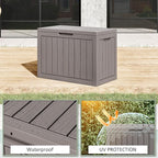NUNU LAB Outdoor Storage Box, 45 Gallon Outside Deck Box Waterproof, Gray