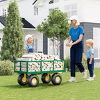 500 Lbs Garden Wagon, 2-in-1 Heavy-Duty Steel Garden Cart, with 10 Inch All-Terrain Tires and Removable Mesh Side Panels, 180° Rotating Handle, Metal Multi-Function Carts, Outdoor Gardens Wagon Cart