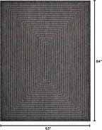 Adiva Rugs Outdoor Indoor Area Rug, Weather Resistant, Easy to Clean, Stain Resistant Floor Mat for Dining Room, Backyard, Deck, Patio (Pebble Weiss, 5' x 7')
