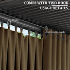 Gazebo Universal Replacement Privacy Curtain,12'×12' Gazebo Outdoor Waterproof Curtains, 4-Panels Sidewall Curtains with Double Zipper for Patio Canopy, Garden and Backyard (Curtain Only)