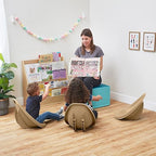 ECR4Kids Leaf Floor Seat, Rocker Chair, Sand, 6-Piece