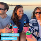 Blank Beer Can Coolers Sleeves (14-Pack) Soft Insulated Beer Can Cooler Sleeves - HTV Friendly Plain Can Sleeves for Soda, Beer Cans & Bottles - Blanks for Vinyl Projects & Wedding Favors (Pink)