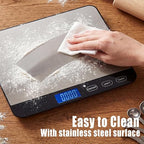 Food Scale 44lb/20kg, Extra-Large Platform Digital Kitchen Scale, 1g/0.1oz High Precision, Stainless Steel/Tempered Glass, Weight Grams and oz for Cooking Baking Meal Prep, 2 Batteries Included