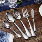 KEAWELL Premium Verona 65-Piece Silverware Set for 12 – Heavy Duty 18/10 Stainless Steel, Brilliant Mirror Finish, Smooth Edges, Dishwasher Safe (65, Silver)