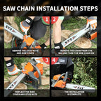E & S 3 Pack 20 Inch Chainsaw Chain .325" Pitch .058" Gauge 78 Drive Links Semi-Chisel Chain Saw Chains for Husqvarna, Poulan, Craftsman, Greenworks and More Chainsaw Brands